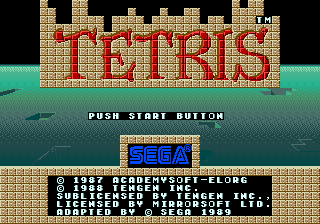 Tetris title screen for Sega Mega Drive